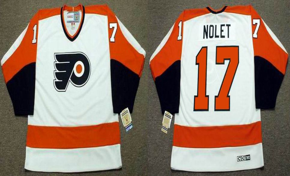 2019 Men Philadelphia Flyers #17 Nolet White CCM NHL jerseys